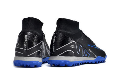 Nike Air Zoom Mercurial Superfly 9 Elite TF High-Tops Football Shoes - Black/White/Blue