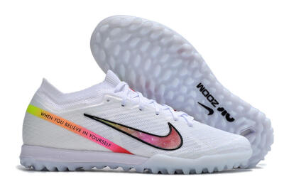 Nike Air Zoom Mercurial Vapor 15 Elite TF Low-Tops Football Shoes - White/Black/Pink