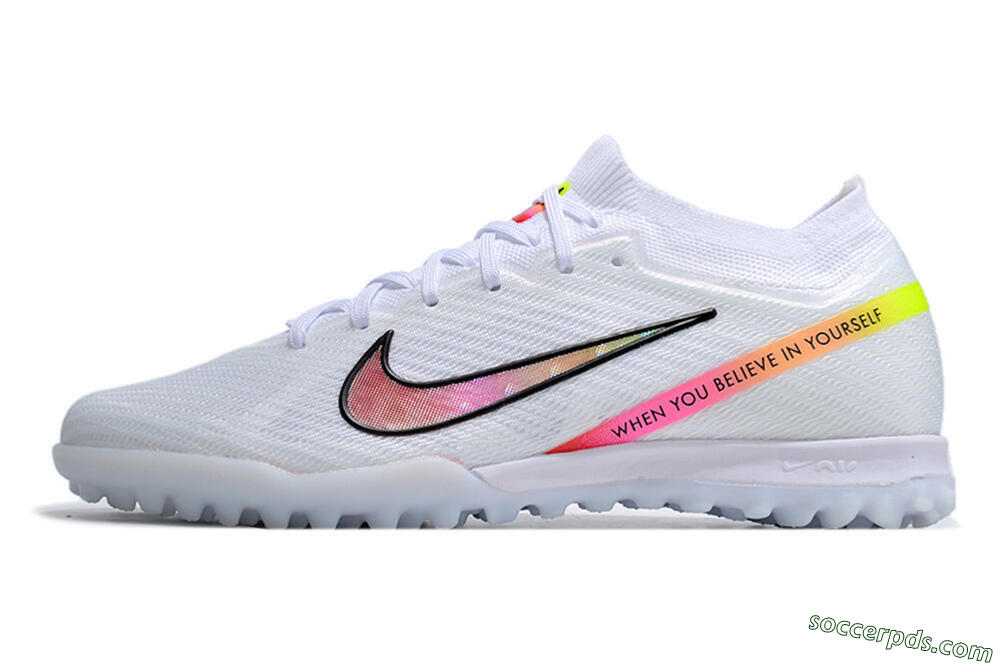 Nike Air Zoom Mercurial Vapor 15 Elite TF Low-Tops Football Shoes - White/Black/Pink 2