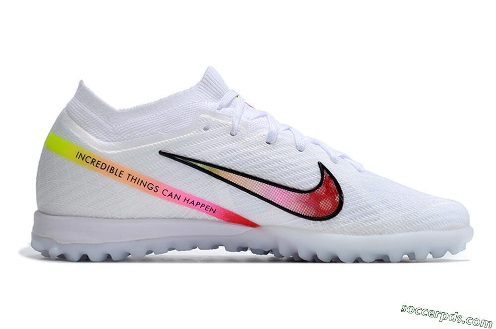 Nike Air Zoom Mercurial Vapor 15 Elite TF Low-Tops Football Shoes - White/Black/Pink 5