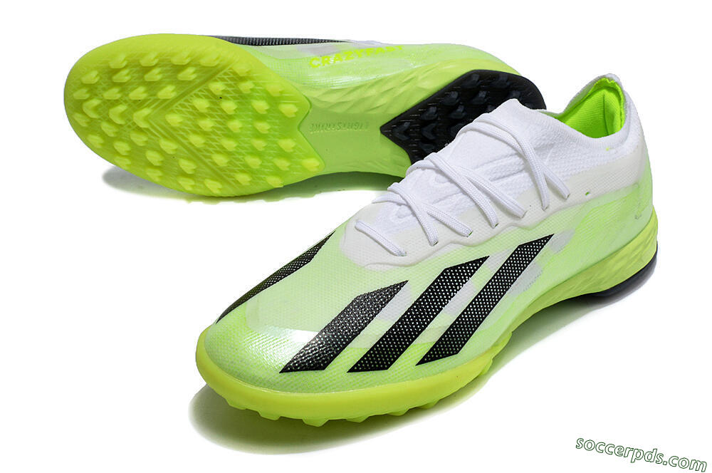 Adidas X Crazyfast.1 TF Low-Tops Football Shoes - Green/White/Black 3