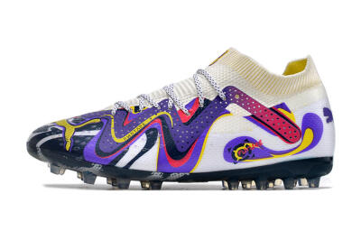 Puma Future Ultimate NJR MG Low-Tops Football Boots - White/Purple/Yellow