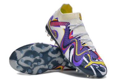 Puma Future Ultimate NJR MG Low-Tops Football Boots - White/Purple/Yellow