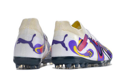 Puma Future Ultimate NJR MG Low-Tops Football Boots - White/Purple/Yellow