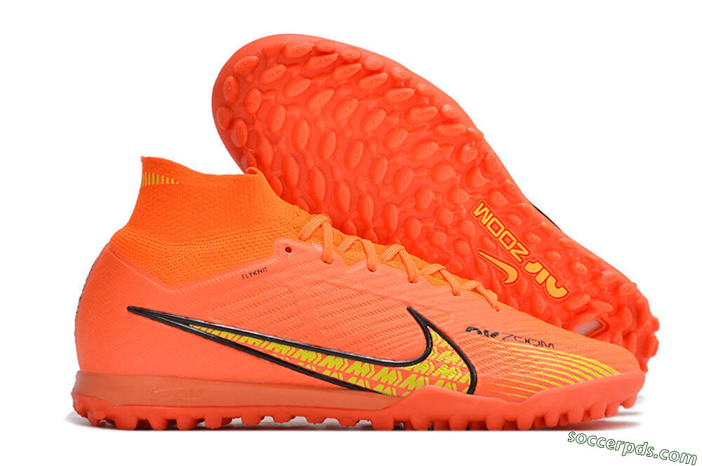 Nike Air Zoom Mercurial Superfly 9 Elite TF High-Tops Football Shoes - Red/Yellow 1