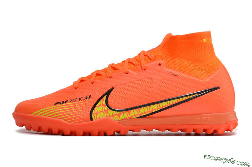 Nike Air Zoom Mercurial Superfly 9 Elite TF High-Tops Football Shoes - Red/Yellow 2