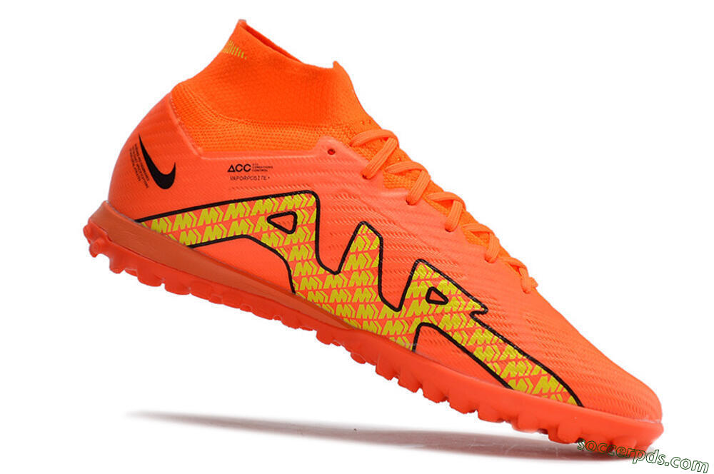 Nike Air Zoom Mercurial Superfly 9 Elite TF High-Tops Football Shoes - Red/Yellow 4