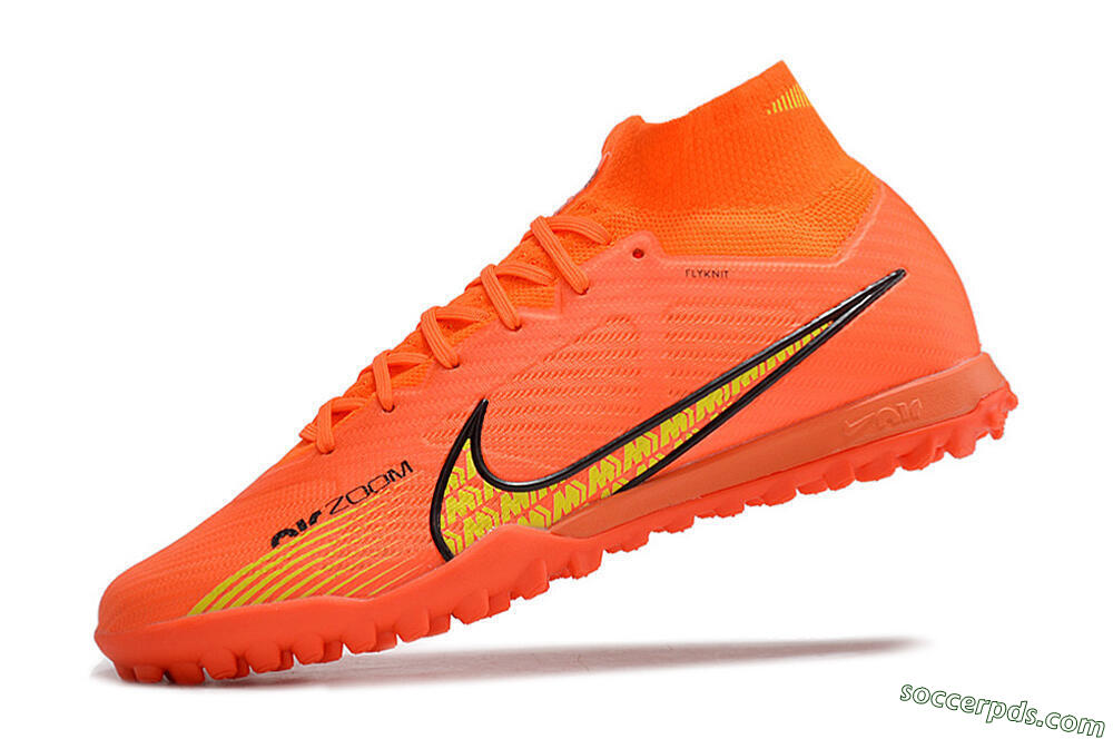 Nike Air Zoom Mercurial Superfly 9 Elite TF High-Tops Football Shoes - Red/Yellow 5