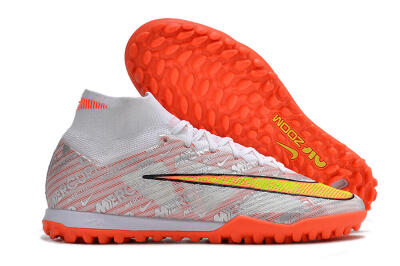 Nike Air Zoom Mercurial Superfly 9 Elite TF High-Tops Football Shoes - Orange/White/Silver