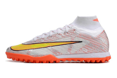 Nike Air Zoom Mercurial Superfly 9 Elite TF High-Tops Football Shoes - Orange/White/Silver