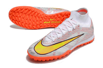 Nike Air Zoom Mercurial Superfly 9 Elite TF High-Tops Football Shoes - Orange/White/Silver