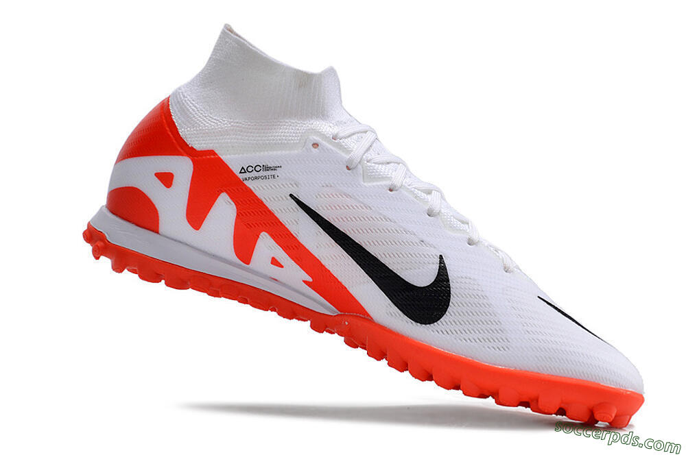 Nike Mercurial Superfly 9 Elite TF High-Tops Football Shoes - White/Black/Red 4