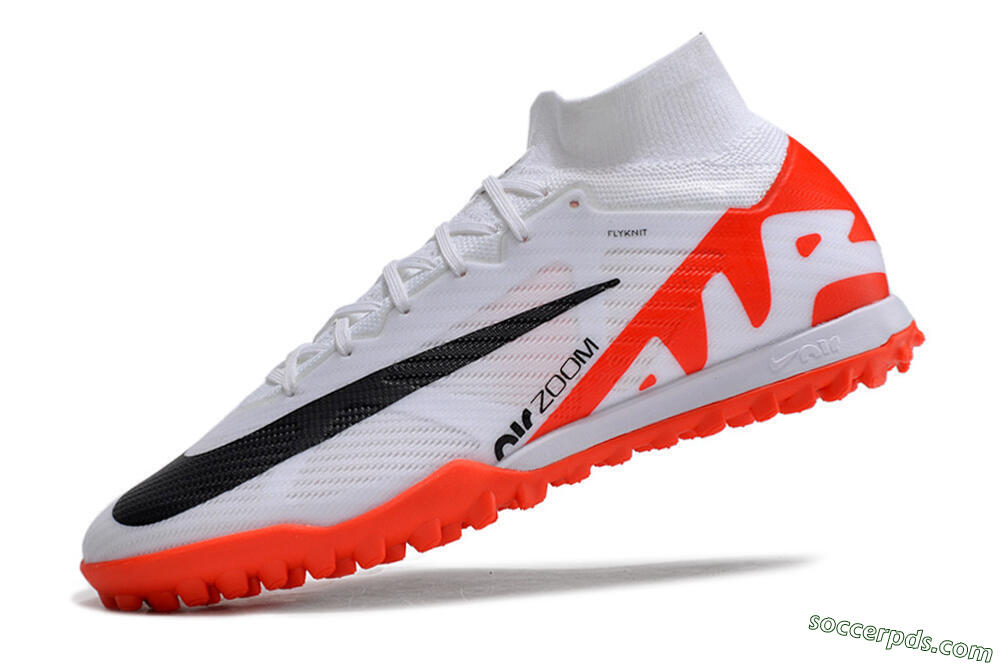 Nike Mercurial Superfly 9 Elite TF High-Tops Football Shoes - White/Black/Red 5