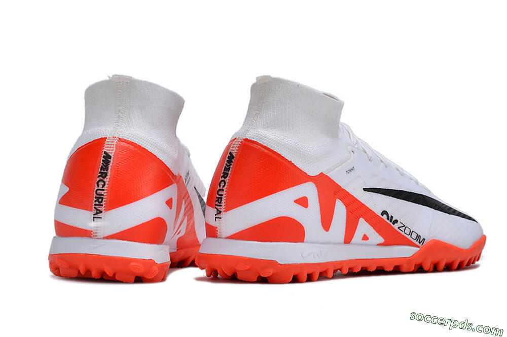 Nike Mercurial Superfly 9 Elite TF High-Tops Football Shoes - White/Black/Red 6
