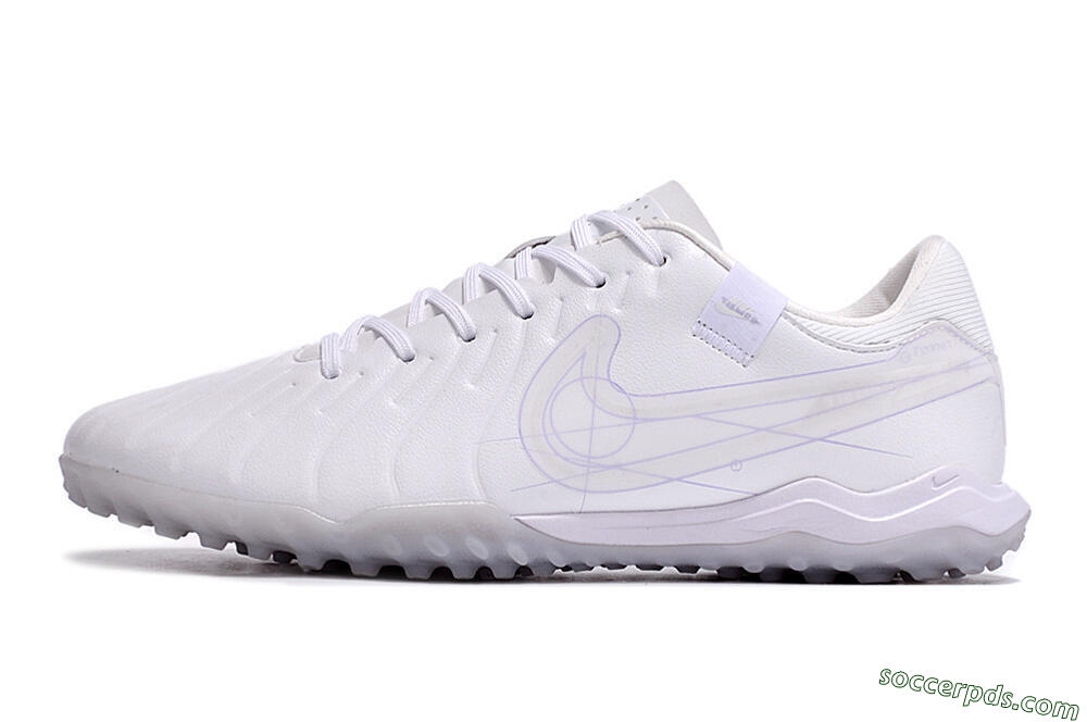 Nike Tiempo Legend 10 TF Low-Tops Football Shoes - White/Blue 2