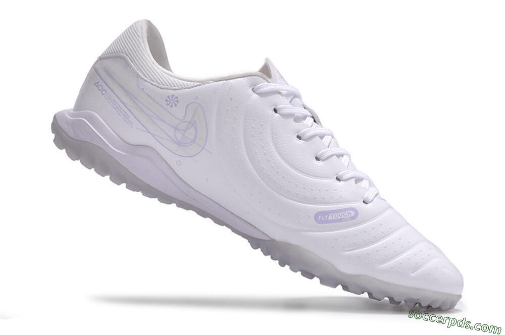 Nike Tiempo Legend 10 TF Low-Tops Football Shoes - White/Blue 4