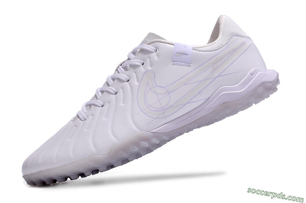 Nike Tiempo Legend 10 TF Low-Tops Football Shoes - White/Blue 5