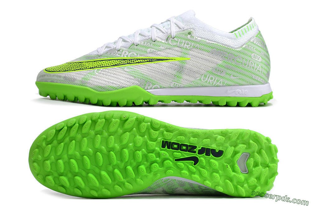 Nike Air Zoom Mercurial Vapor 15 Elite TF Low-Tops Football Shoes - Green/White/Silver 0