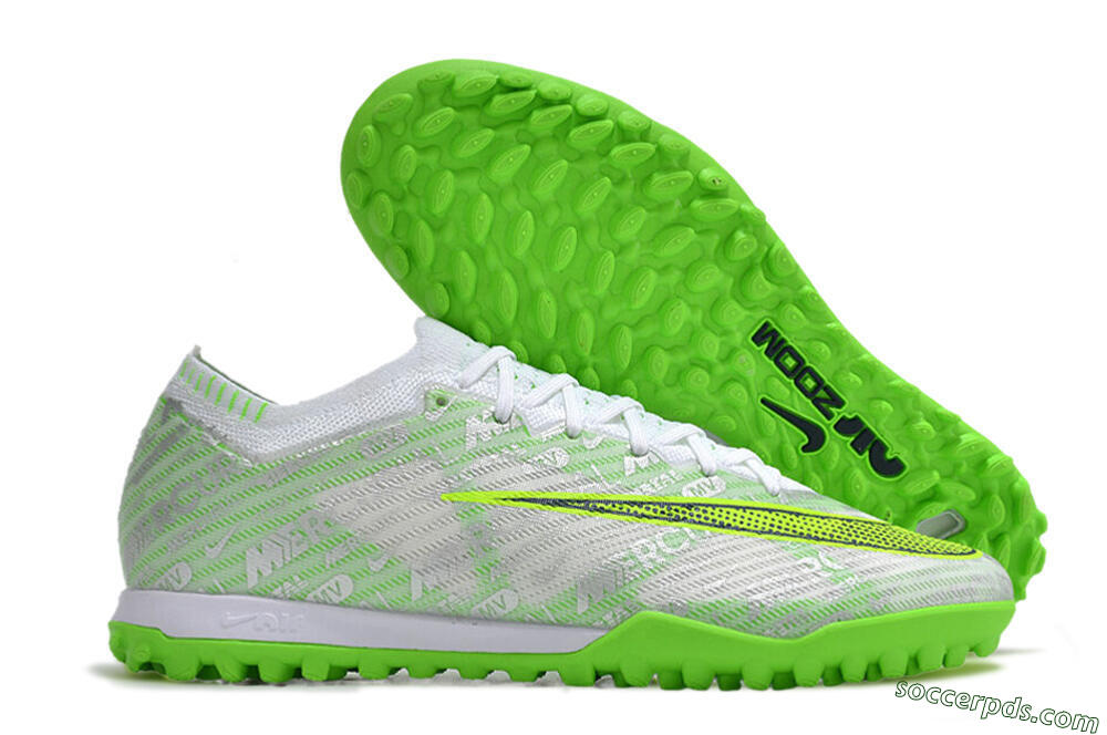 Nike Air Zoom Mercurial Vapor 15 Elite TF Low-Tops Football Shoes - Green/White/Silver 1