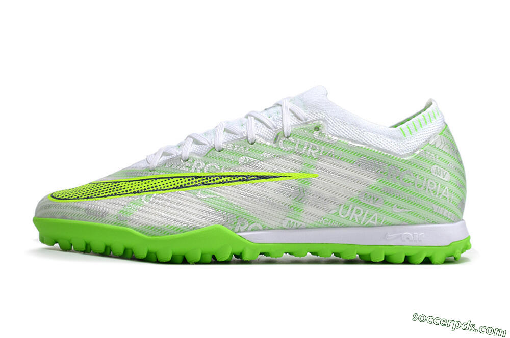 Nike Air Zoom Mercurial Vapor 15 Elite TF Low-Tops Football Shoes - Green/White/Silver 2