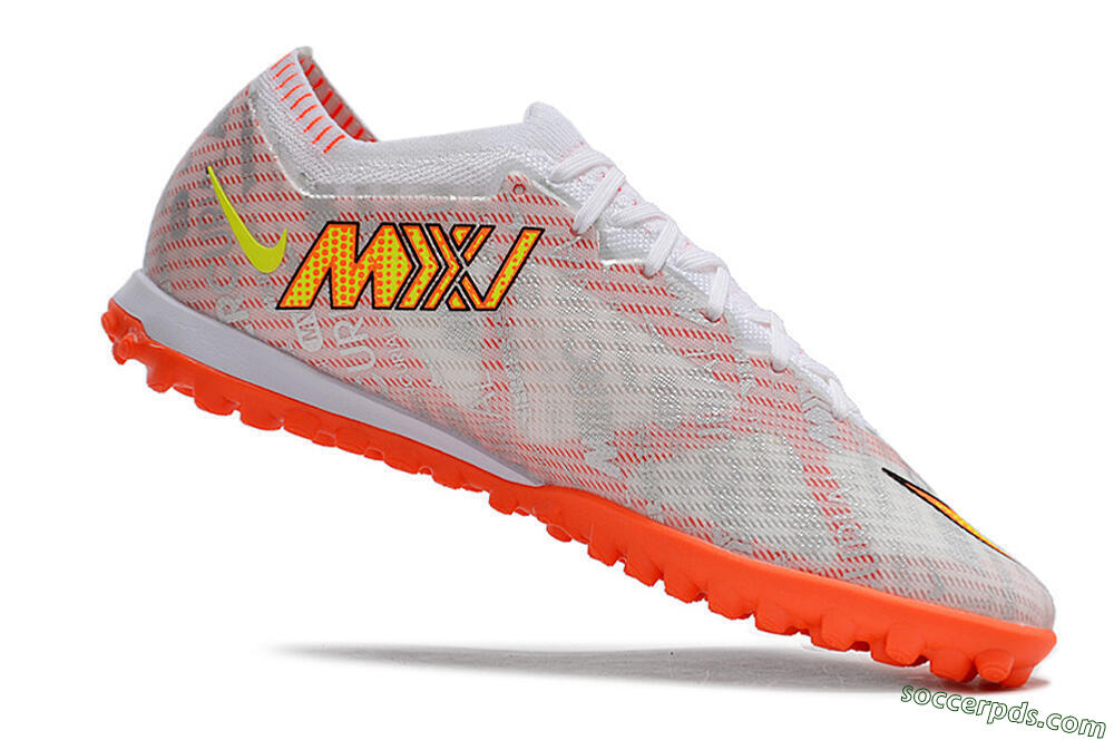 Nike Air Zoom Mercurial Vapor 15 Elite TF Low-Tops Football Shoes - Orange/White/Silver 4