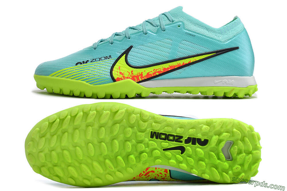 Nike Air Zoom Mercurial Vapor 15 Elite TF Low-Tops Football Shoes - Blue/Green 0