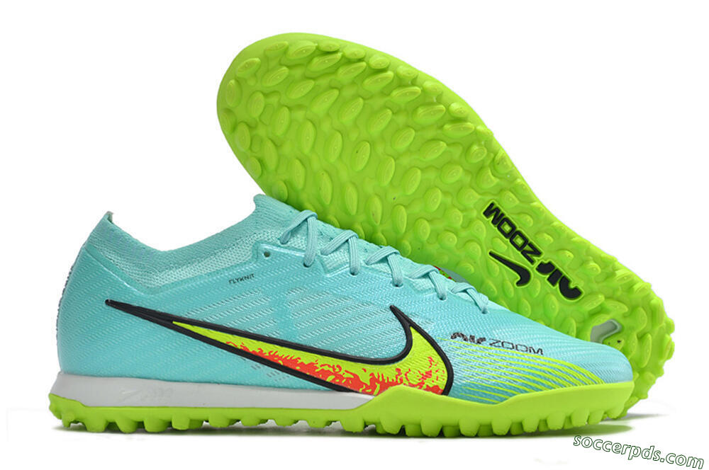 Nike Air Zoom Mercurial Vapor 15 Elite TF Low-Tops Football Shoes - Blue/Green 1