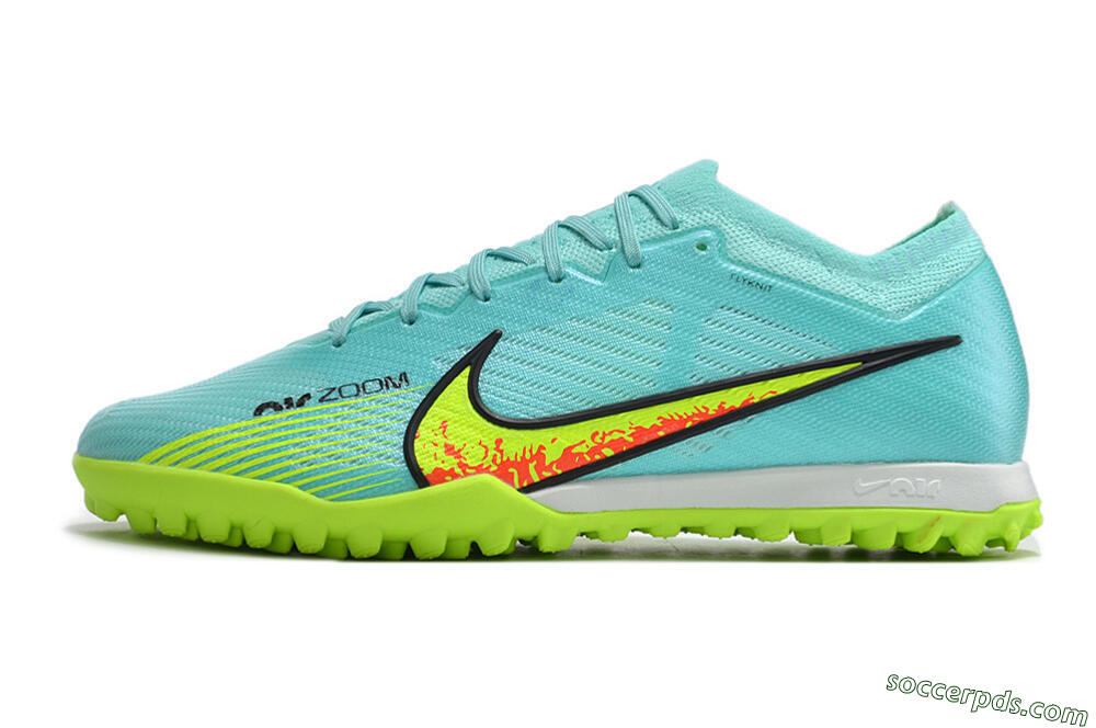 Nike Air Zoom Mercurial Vapor 15 Elite TF Low-Tops Football Shoes - Blue/Green 2