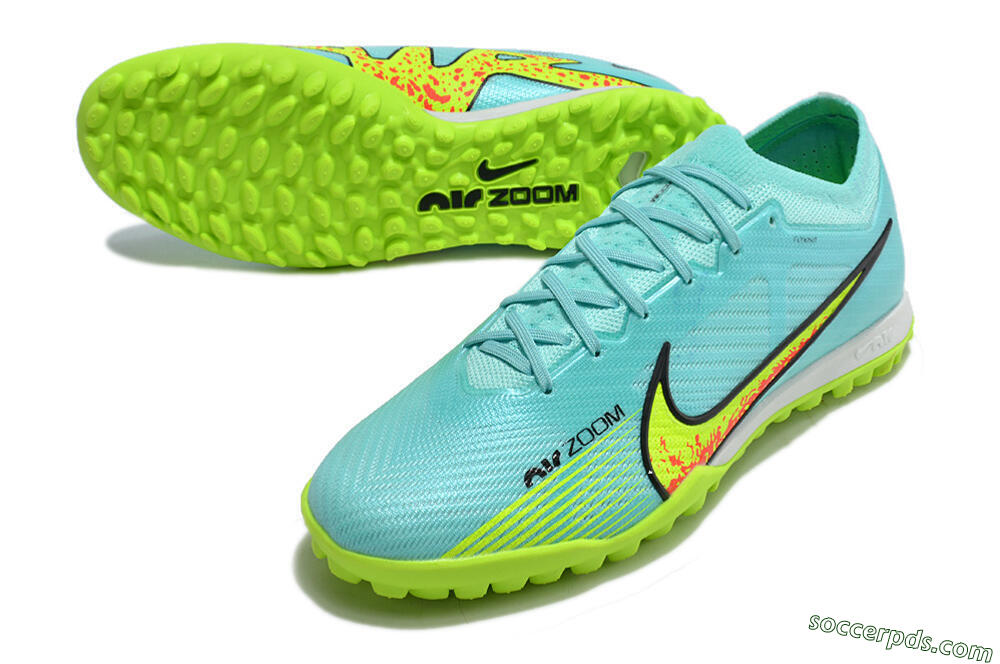 Nike Air Zoom Mercurial Vapor 15 Elite TF Low-Tops Football Shoes - Blue/Green 3