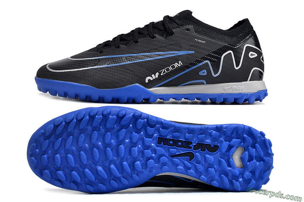 Nike Mercurial Vapor 15 Elite TF Low-Tops Football Shoes - Black/Blue 0