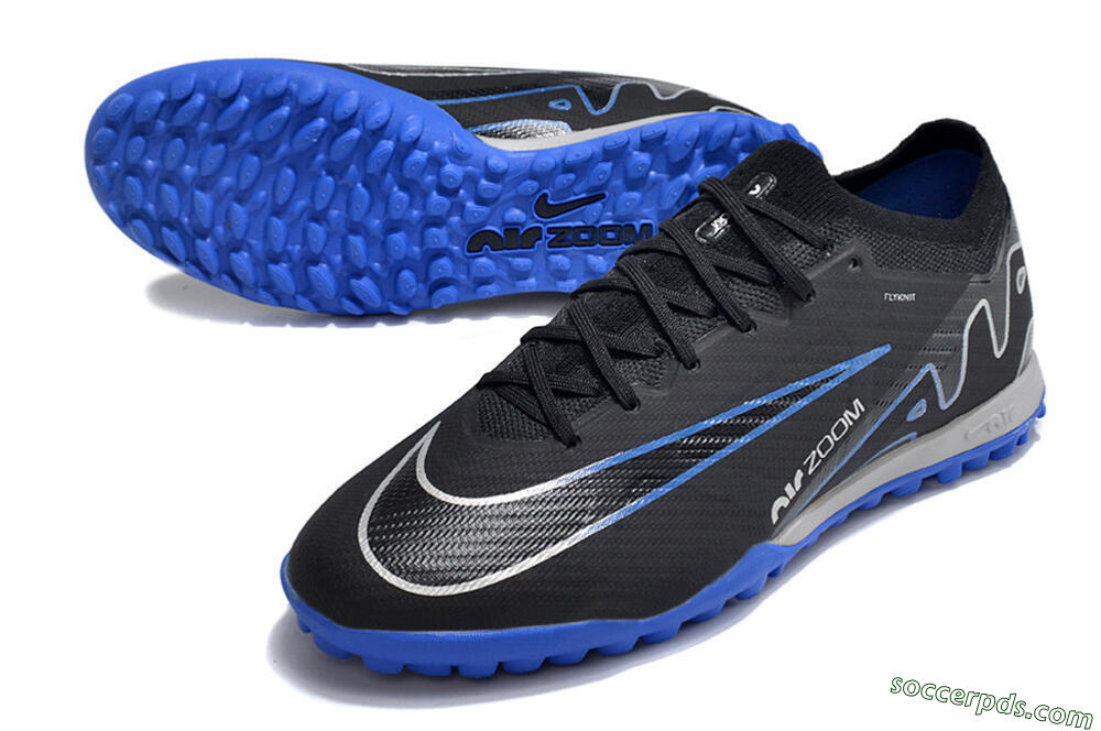 Nike Mercurial Vapor 15 Elite TF Low-Tops Football Shoes - Black/Blue 3