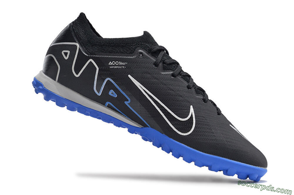 Nike Mercurial Vapor 15 Elite TF Low-Tops Football Shoes - Black/Blue 4
