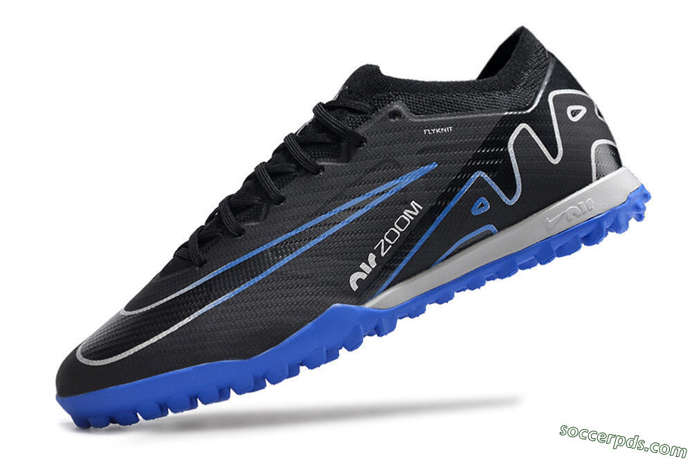 Nike Mercurial Vapor 15 Elite TF Low-Tops Football Shoes - Black/Blue 5