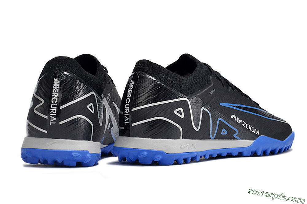 Nike Mercurial Vapor 15 Elite TF Low-Tops Football Shoes - Black/Blue 6