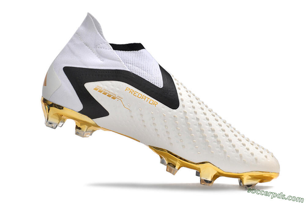 Adidas Predator Accuracy+ FG High-Tops Football Boots - White/Gold/Black 4
