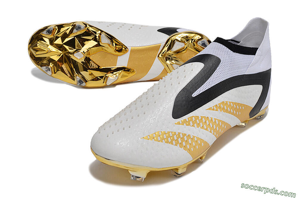 Adidas Predator Accuracy+ FG High-Tops Football Boots - White/Gold/Black 3