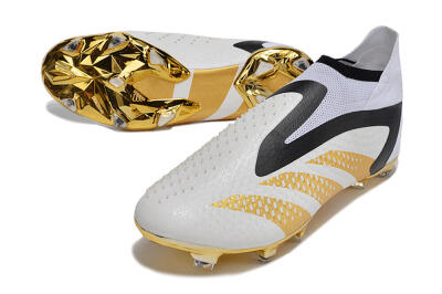 Adidas Predator Accuracy+ FG High-Tops Football Boots - White/Gold/Black