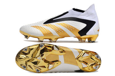 Adidas Predator Accuracy+ FG High-Tops Football Boots - White/Gold/Black