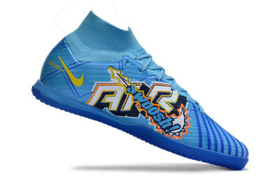 Nike Air Zoom Mercurial Superfly 9 Elite IC High-Tops Football Shoes - Blue/Yellow/Black
