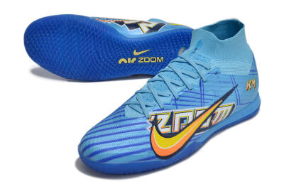 Nike Air Zoom Mercurial Superfly 9 Elite IC High-Tops Football Shoes - Blue/Yellow/Black