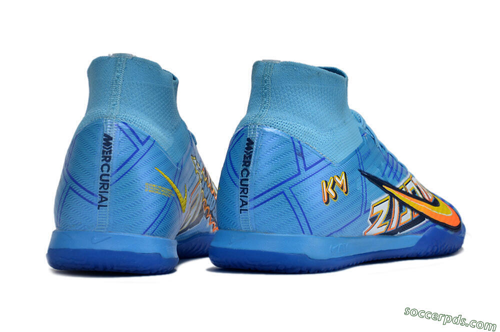 Nike Air Zoom Mercurial Superfly 9 Elite IC High-Tops Football Shoes - Blue/Yellow/Black 6