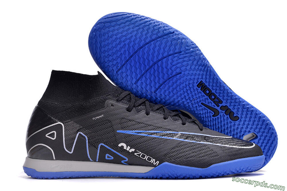 Nike Air Zoom Mercurial Superfly 9 Elite IC High-Tops Football Shoes - Black/Blue/White 1