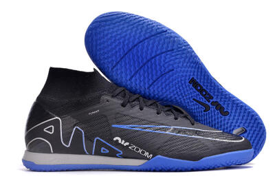Nike Air Zoom Mercurial Superfly 9 Elite IC High-Tops Football Shoes - Black/Blue/White