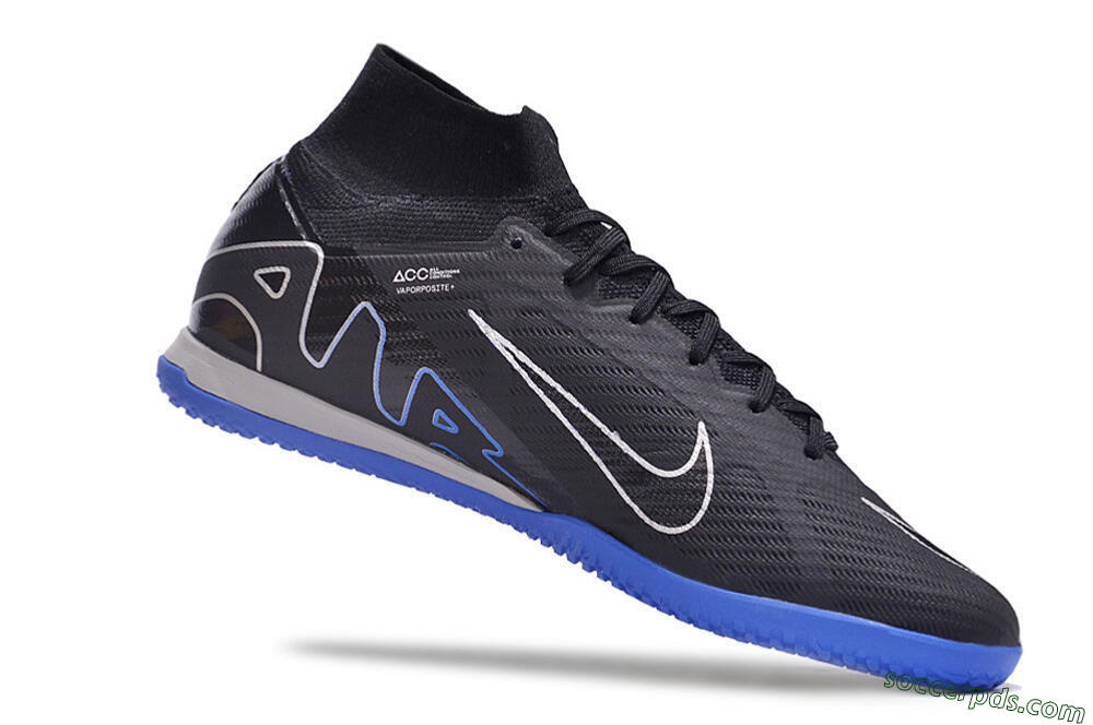 Nike Air Zoom Mercurial Superfly 9 Elite IC High-Tops Football Shoes - Black/Blue/White 5