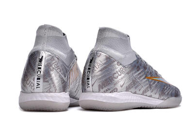 Nike Air Zoom Mercurial Superfly 9 Elite IC High-Tops Football Shoes - Silver/Gold/Yellow