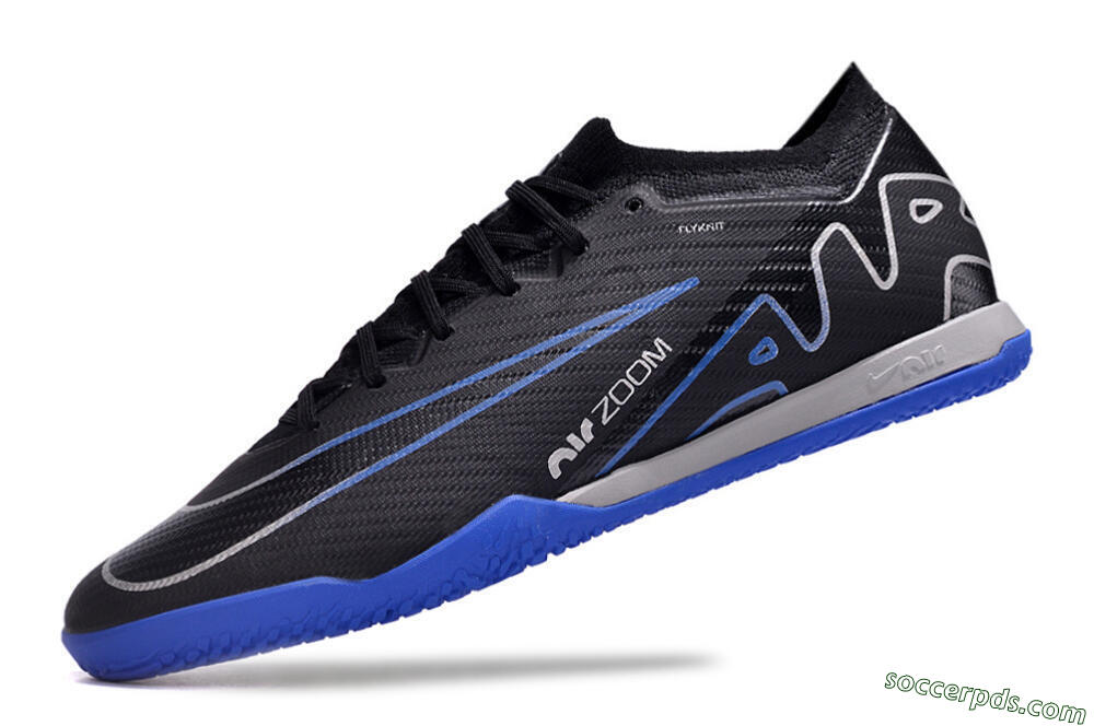 Nike Air Zoom Mercurial Vapor 15 Elite IC Low-Tops Football Shoes - Black/Blue/White 4