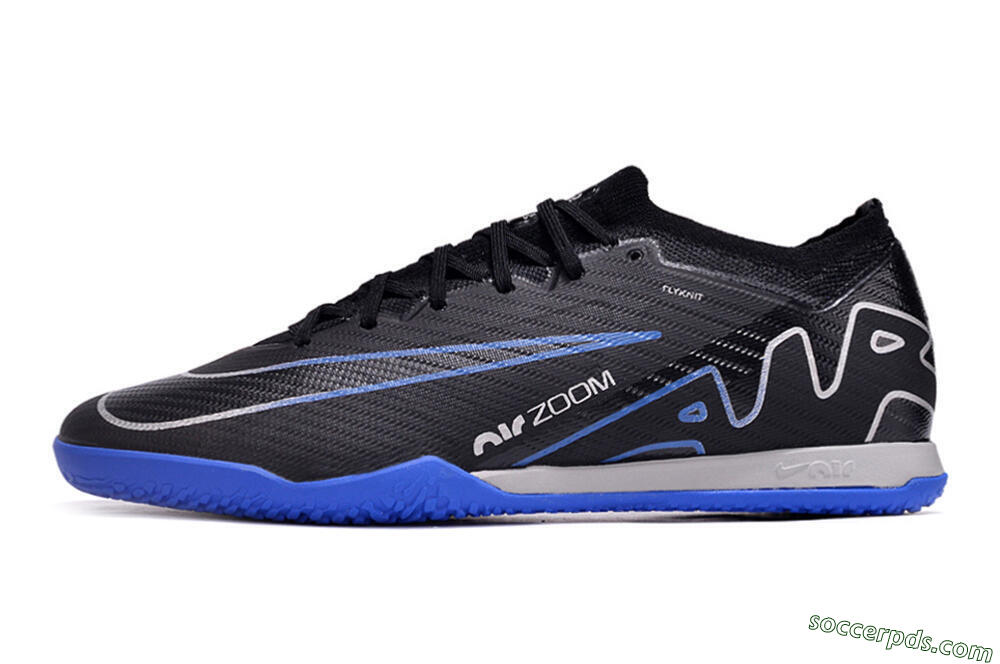 Nike Air Zoom Mercurial Vapor 15 Elite IC Low-Tops Football Shoes - Black/Blue/White 2