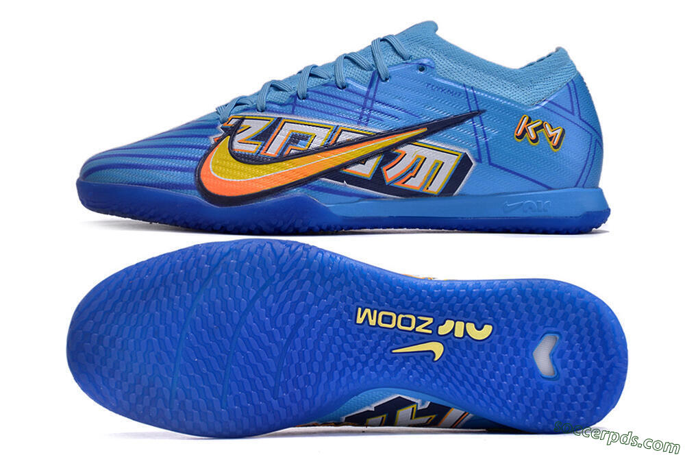 Nike Air Zoom Mercurial Vapor 15 Elite IC Low-Tops Football Shoes - Blue/Yellow/Black 0
