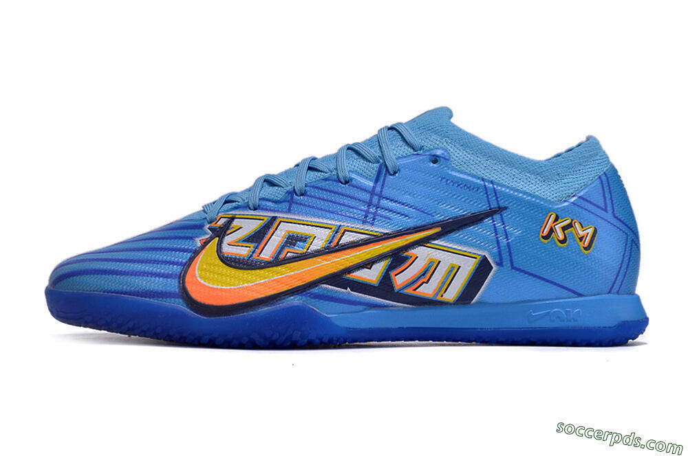 Nike Air Zoom Mercurial Vapor 15 Elite IC Low-Tops Football Shoes - Blue/Yellow/Black 2