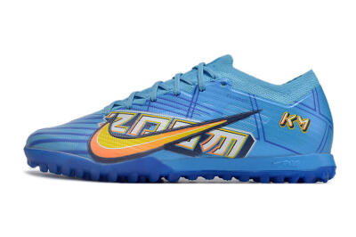 Kylian Mbappe x Nike Air Zoom Mercurial Vapor 15 Elite TF Low-Tops Football Shoes - Blue/Yellow/Black